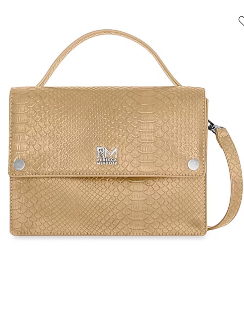 Rebecca Minkoff Tan/Beige Textured Top-Handle Crossbody Satchel